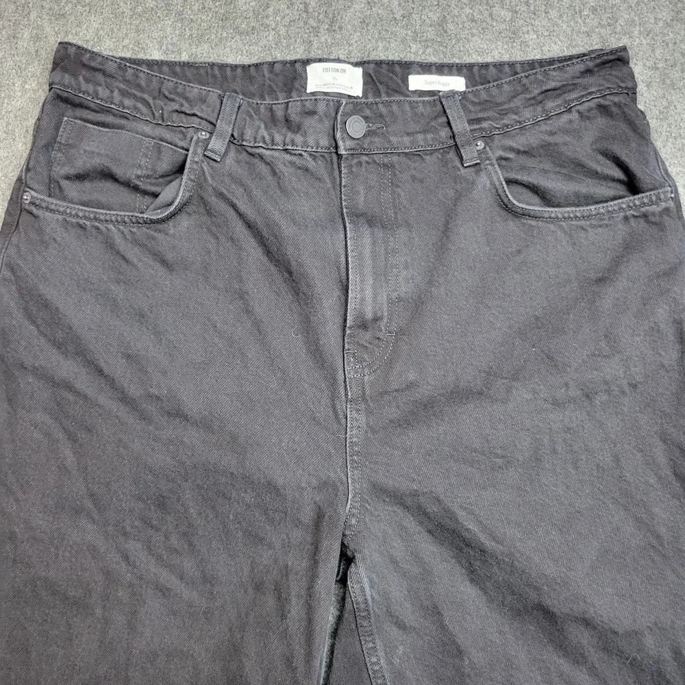 Cotton On Jeans Mens 36 Black Relaxed Fit Super Baggy Wide Leg Streetwear Y2K